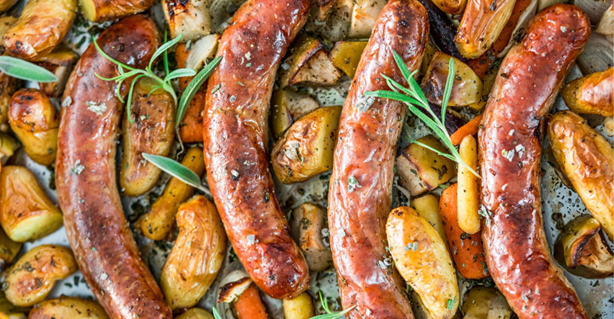 Oven Roasted Sausages with Caramelized Apples and Shallots