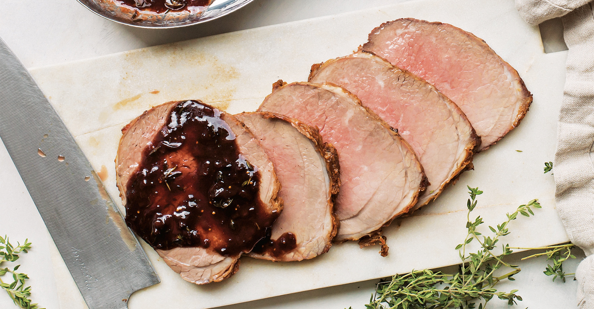Roasted Pork Loin with Savory Red Wine Fig Sauce