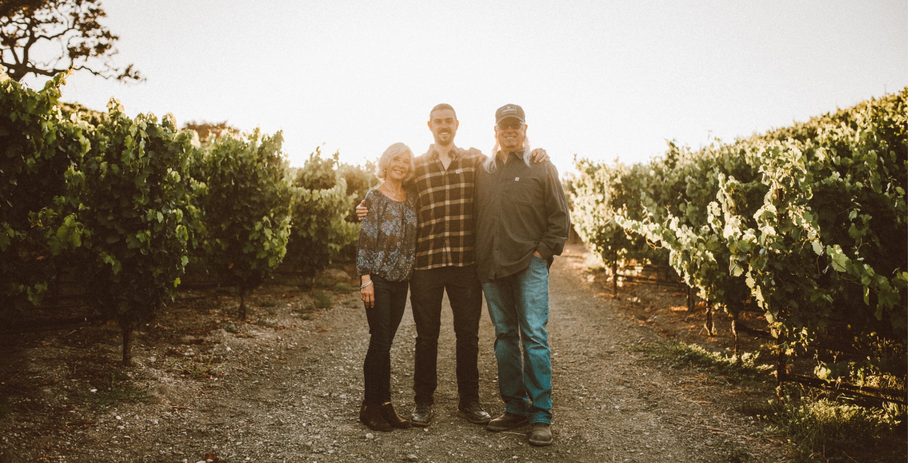 Brooke, Chase and Mike Carhartt in Vineyard