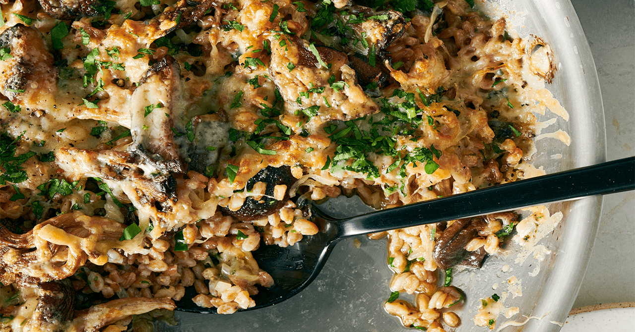 Mushroom and Farro Gratin