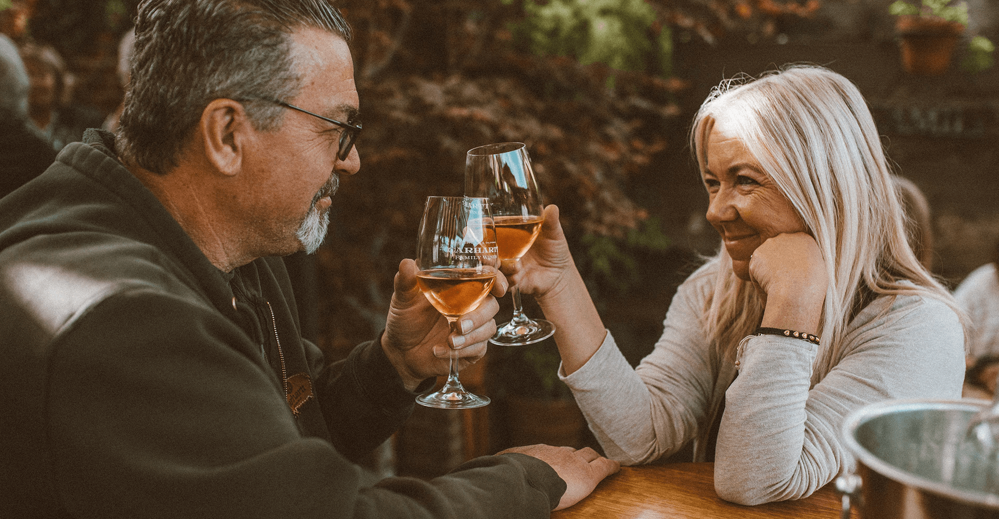 Two People Cheers With Rosè